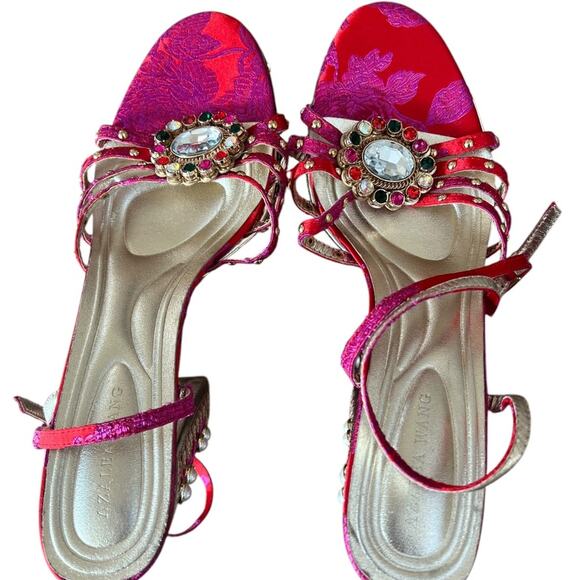 Azalea Wang Aline Platform Sandals in Red – Sz 11 - Picture 8 of 14